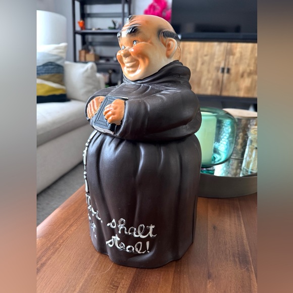 Vintage Monk Cookie Jar - Thou Shall Not Steal - Picture 2 of 10